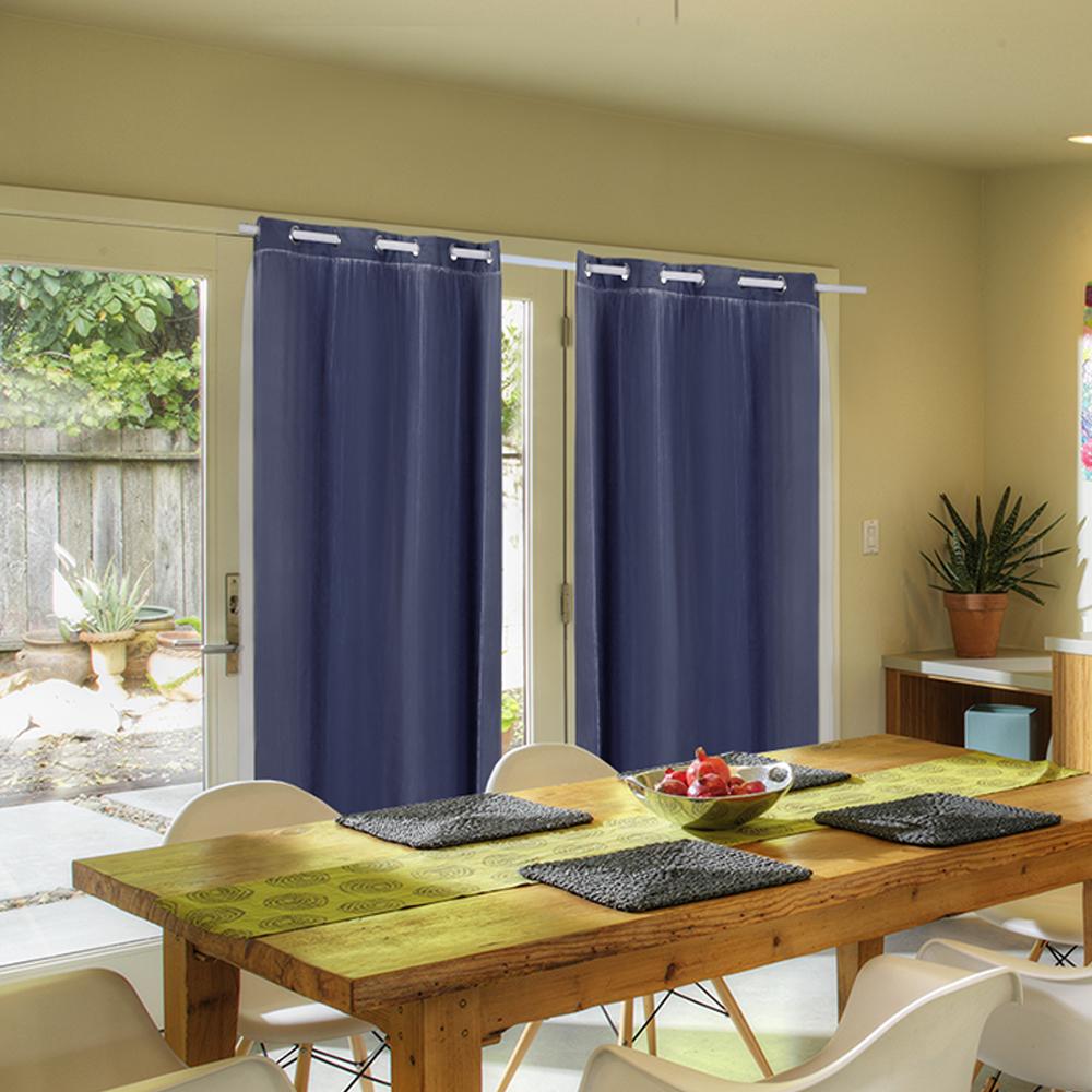 Eyelet Fabric Thermal Window Gauze Blue Blue Panel Blockout Pure